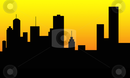 450x272 City Skyline Silhouette Stock Photo