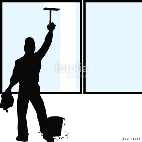 500x500 Silhouette Window Cleaner Stock Image And Royalty Free Vector