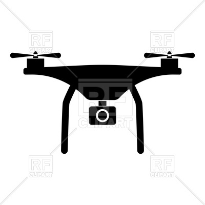 400x400 Silhouette Of Drone Royalty Free Vector Clip Art Image