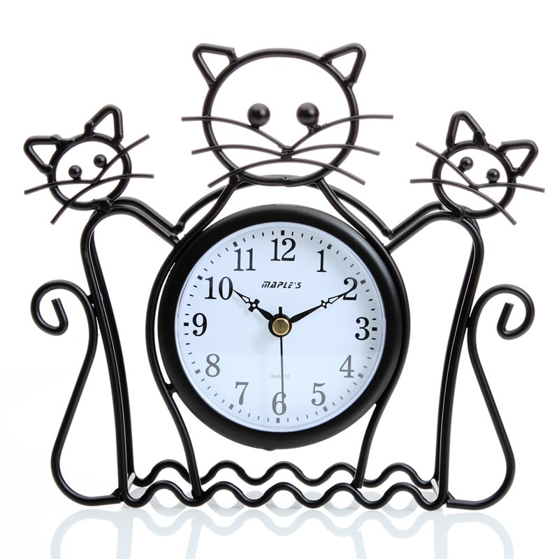 800x800 Cat Silhouette Wall And Table Clock