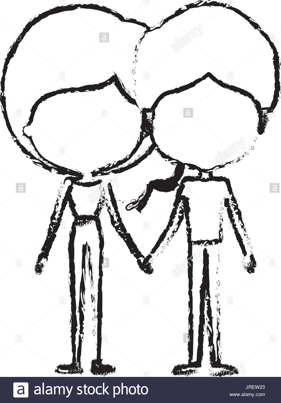 971x1390 Blurred Silhouette Of Caricature Faceless Thin Couple In Clothes