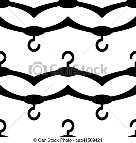 450x470 Clothes Hangers Seamless Pattern Silhouette. Fashion Modern