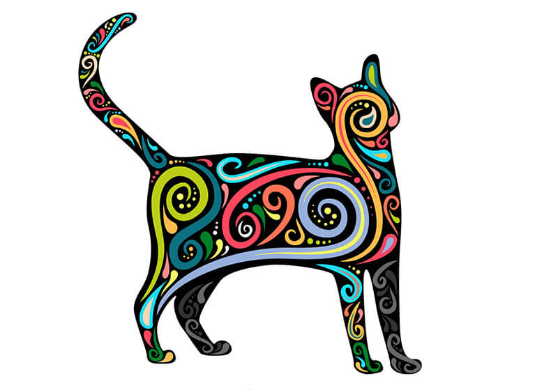 800x560 Colourful Cat Silhouette Coffee Mug