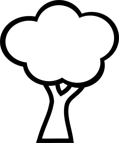 498x596 This Coloring Page For Kids Features The Outline Of A Simple Tree