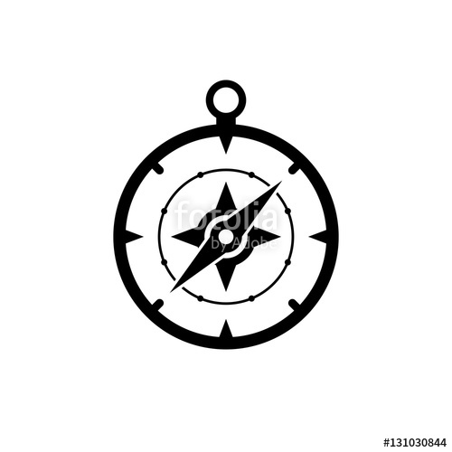 500x500 Compass Icon. Black Icon Isolated On White Background. Compass