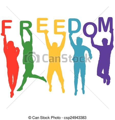 450x470 Freedom Concept With People Jumping Silhouettes Vector