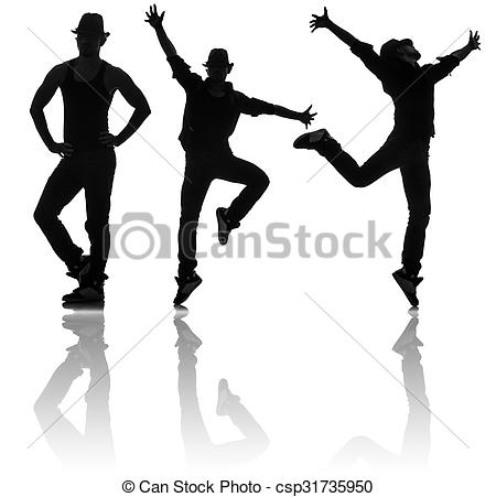 450x451 Silhouettes Of Dancers In Dancing Concept Stock Illustrations