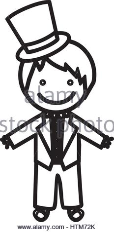 232x470 Sketch Silhouette Costume With Hat Groom Stock Vector Art