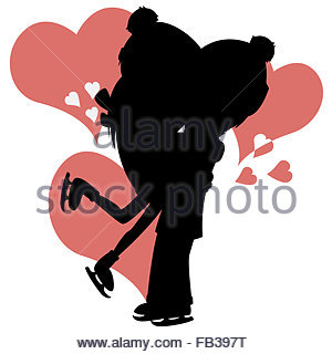 300x320 Silhouette Romantic Couple Lovers Embrace Man And Woman Kiss Stock