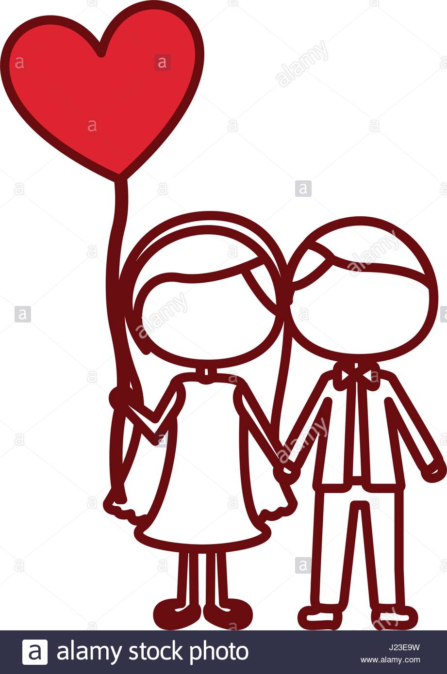 921x1390 Red Silhouette Of Caricature Faceless Couple And Him In Formal