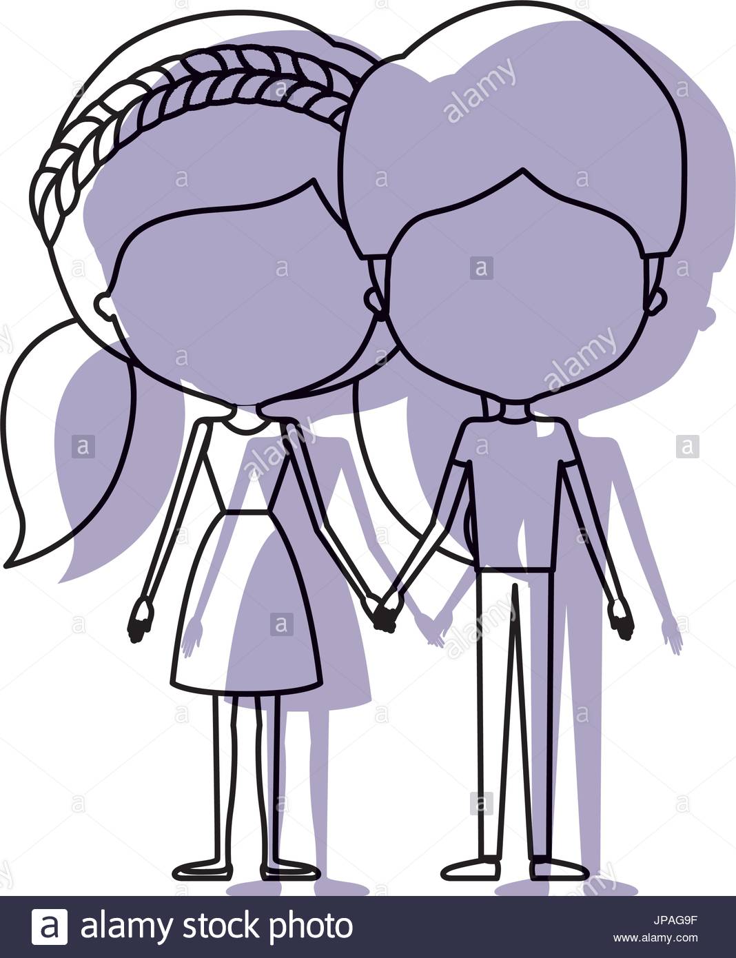 1068x1390 Watercolor Silhouette Of Faceless Caricature Couple Standing