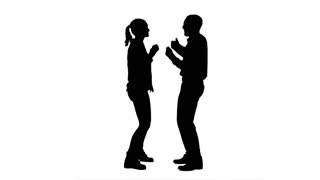 320x180 Isolated Silhouette Of A Couple Dancing Stock Video Footage