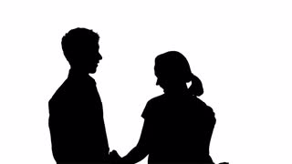 320x180 Isolated Silhouette Of A Couple Slow Dancing Stock Video Footage