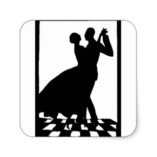 307x307 Couple Dancing Silhouette Stickers Zazzle
