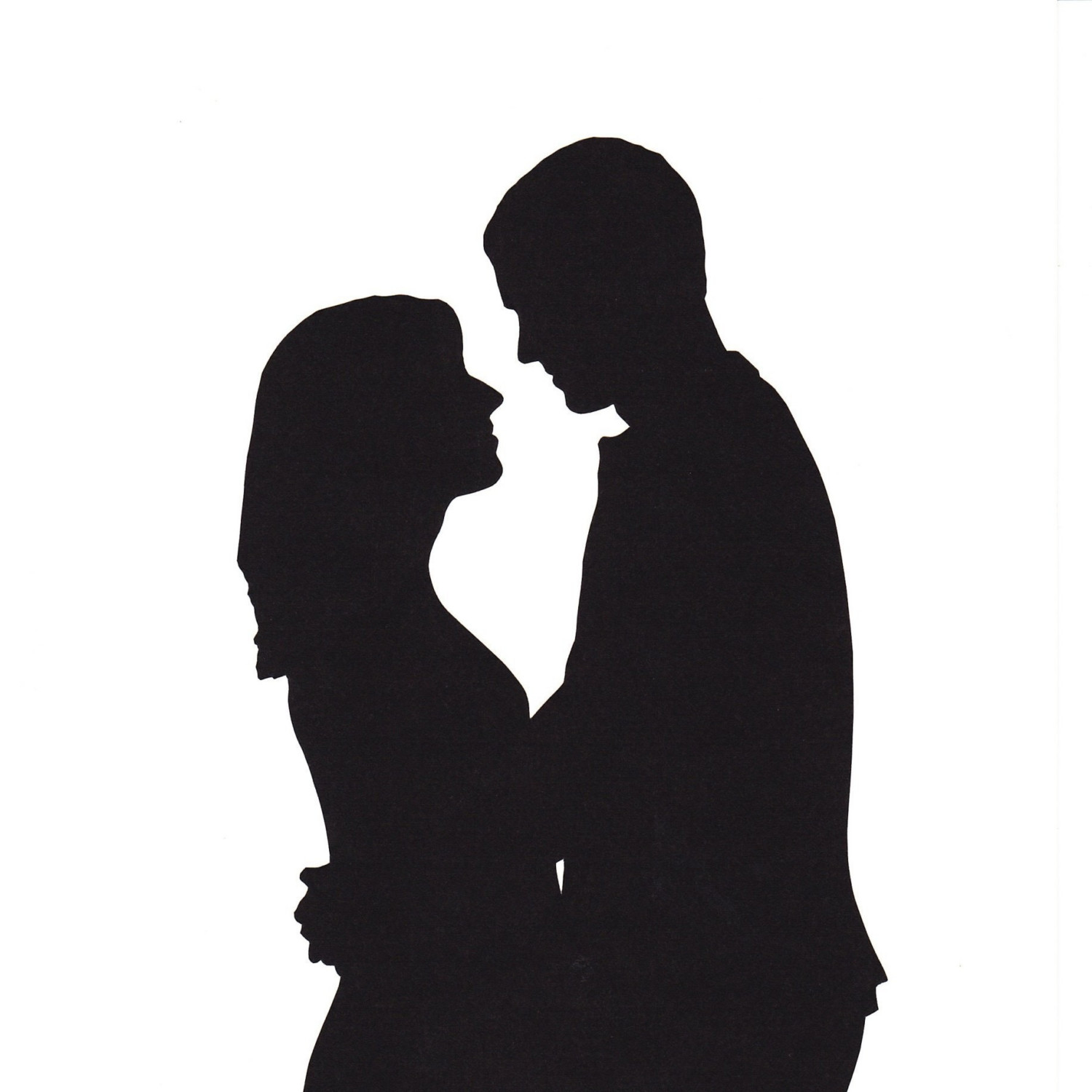 Silhouette Couple Holding Hands