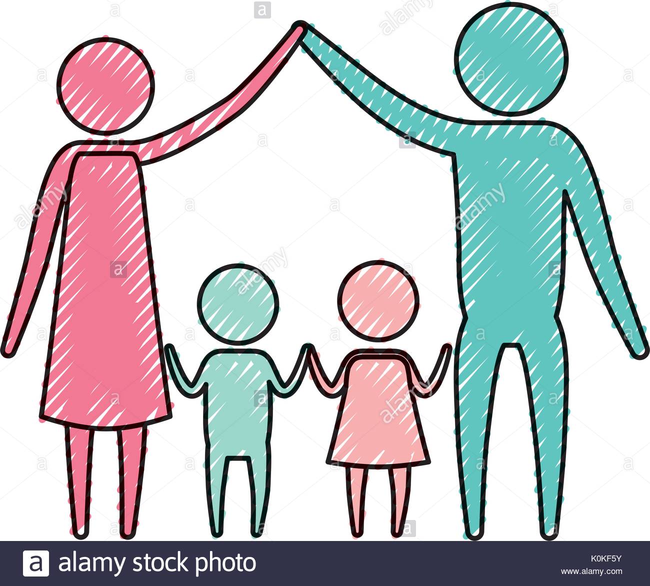 1300x1172 Color Crayon Silhouette Pictogram Couple Parents Holding Hands Up