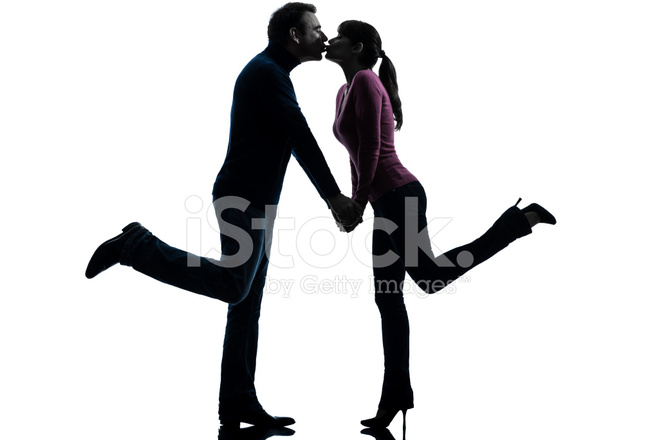 659x440 Couple Woman Man Lovers Kissing Silhouette Stock Photos