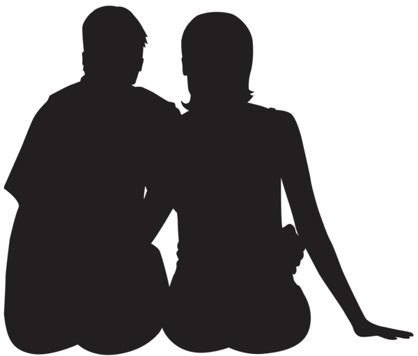 600x512 Sitting Couple Silhouette Png Clip Art Image Sagome Stencyl