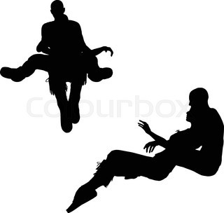 320x304 Couple Cats Sitting Together, Black Silhouette For Your Design