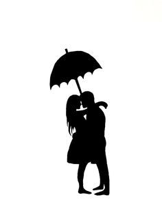 236x293 Printable Kissing Under Umbrella Silhouette Man And Woman