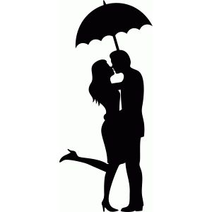 300x300 Umbrella Kiss Silhouette Design, Silhouette And Cricut