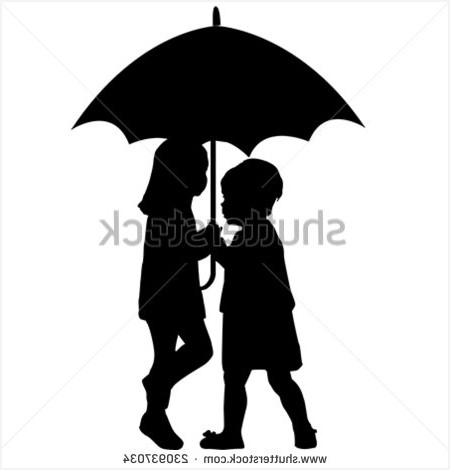450x470 Black Patio Umbrellas Cozy Couple Silhouette Umbrella Stock