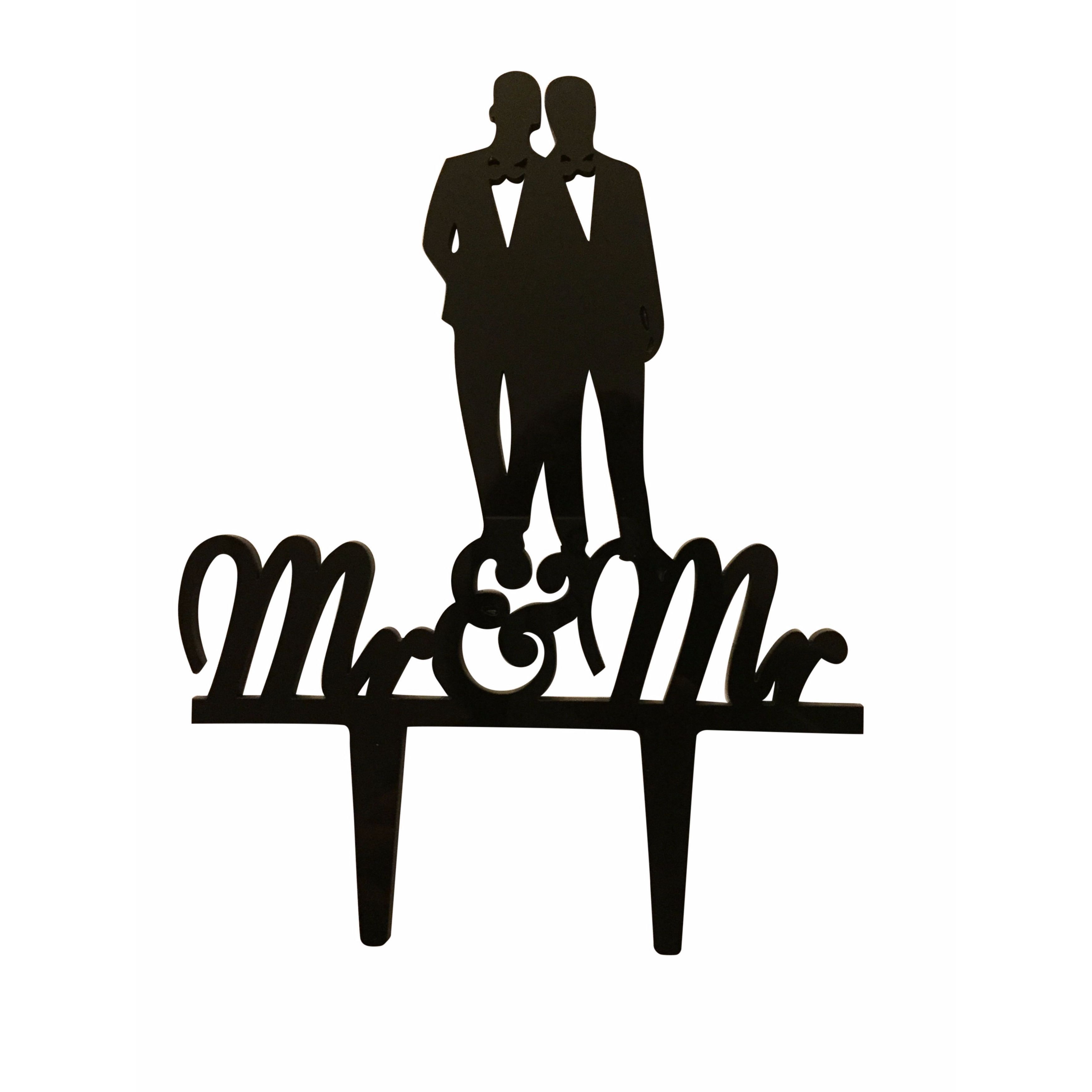 3500x3500 Mr. Amp Mr. Couple Silhouette Acrylic Wedding Cake Topper My