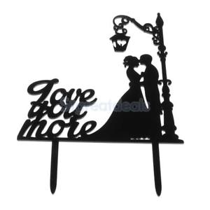 300x300 Couple Silhouette Bride Groom Love You More Wedding Cake Topper