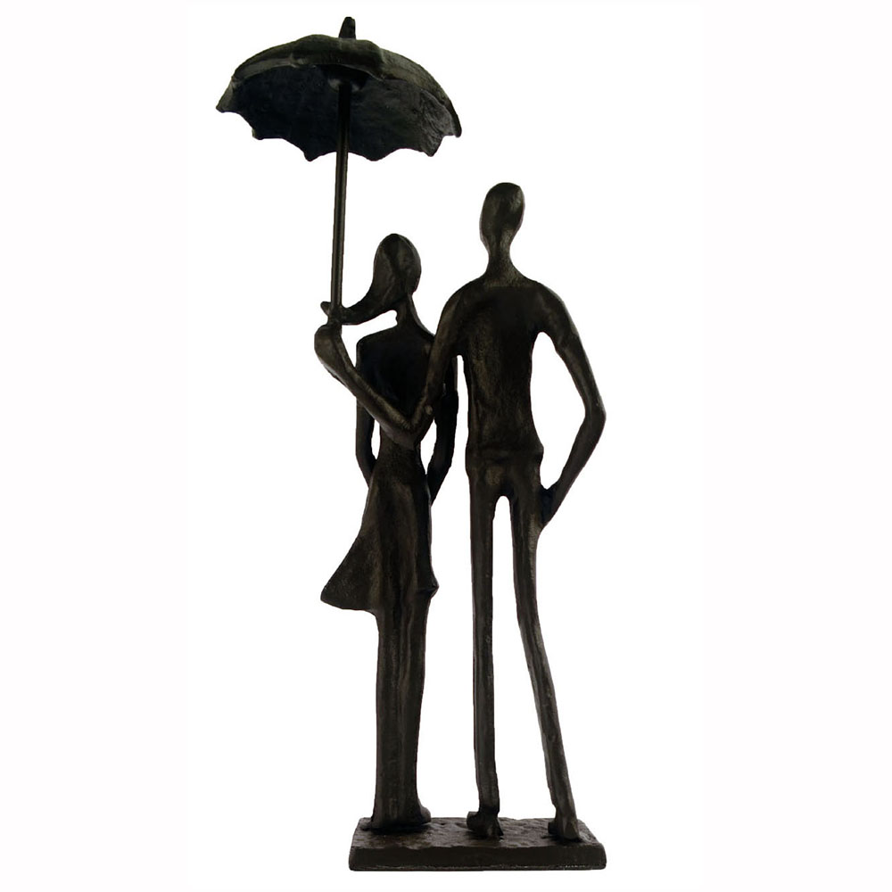 1000x1000 Elur Umbrella Couple Standing 25cm Cast Iron Figurine Next Day