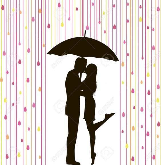 564x580 Personalized Wedding Gift, Name Print, Couple Under Umbrella