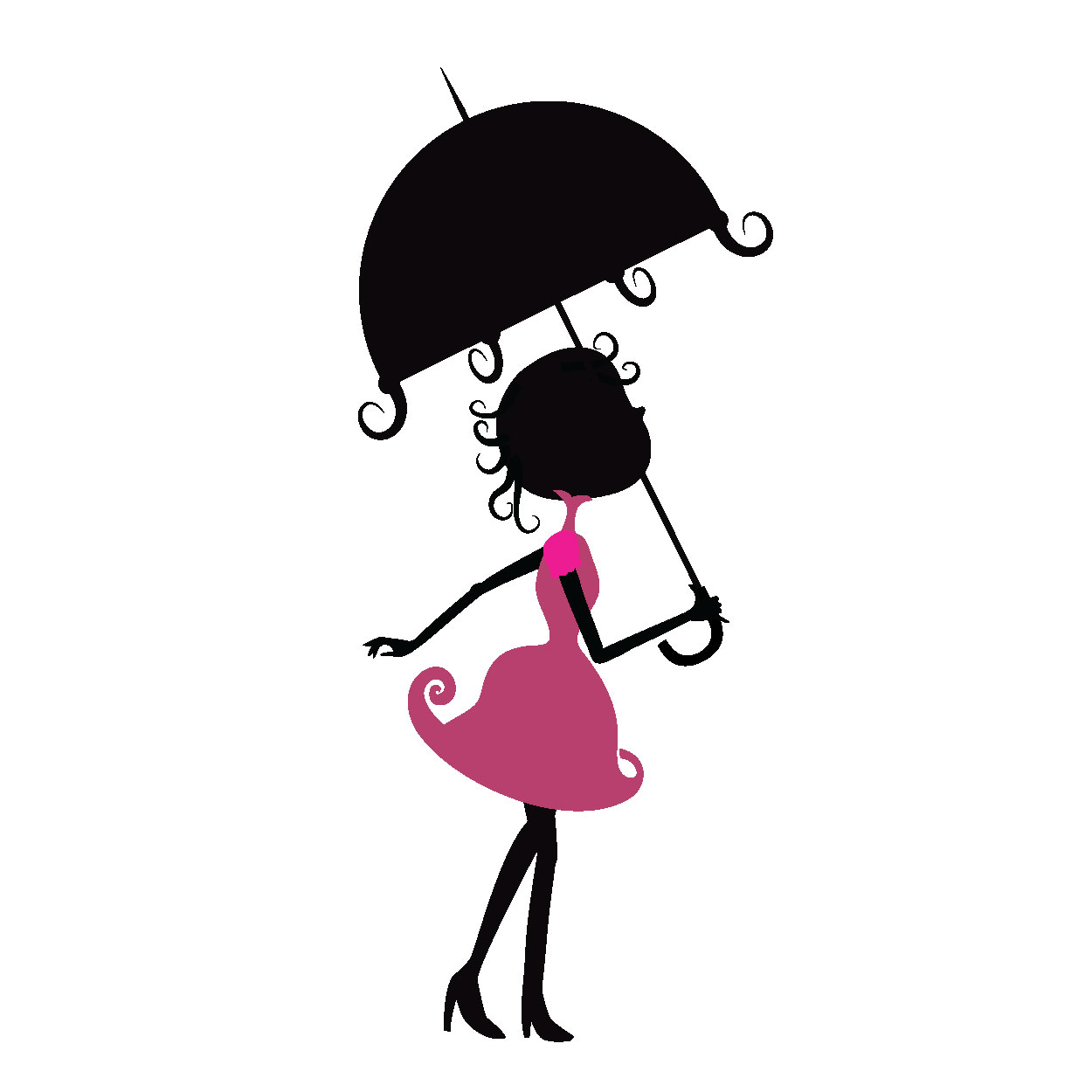 1250x1250 Silhouette Girl With Umbrella My Umbrella Ella Ella Ella