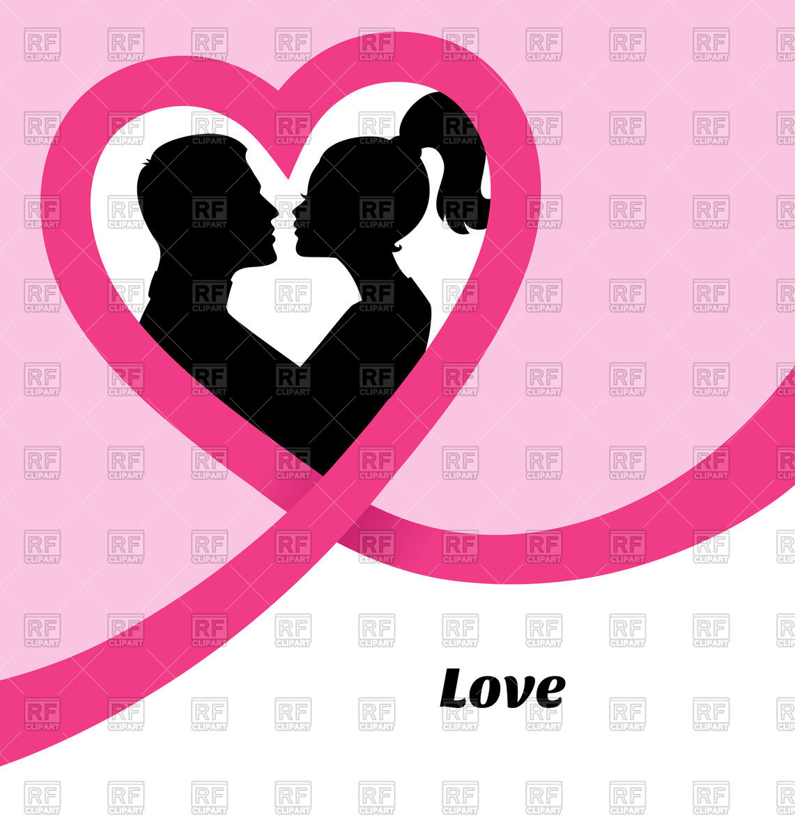 1141x1200 Kissing Couple's Silhouette Royalty Free Vector Clip Art Image