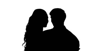 320x180 Isolated Silhouette Of A Couple Slow Dancing Stock Video Footage
