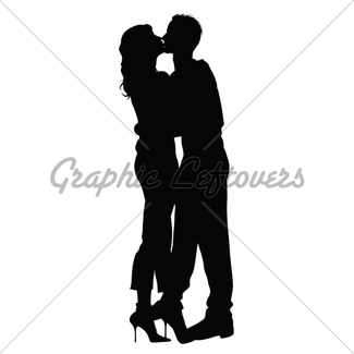 325x325 Romantic Couples Silhouettes Gl Stock Images