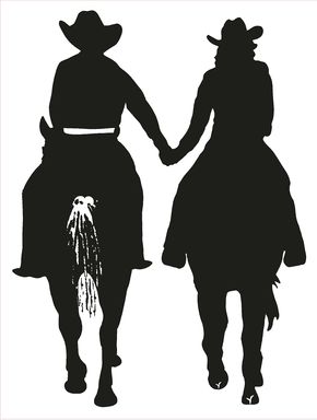 290x384 Cowgril Cowboy Riding Horses And Holding Hands. It's Love