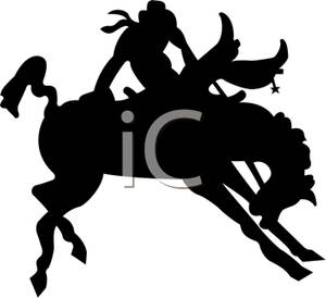 300x274 Image A Silhouette Of A Cowboy Riding A Bucking Horse