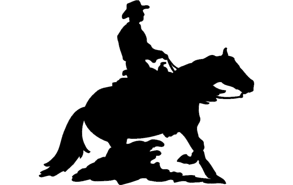 1002x633 Rodeo Silhouette Cowboy Dxf File Free Download
