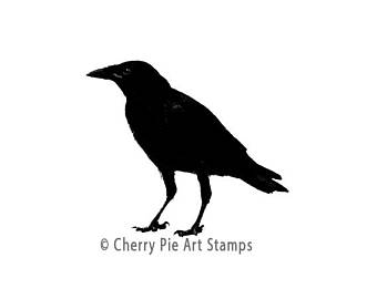 340x270 Crow Rubber Stamp Etsy