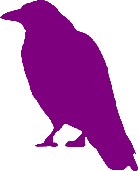 480x594 Violet Crow Silhouette Clip Art