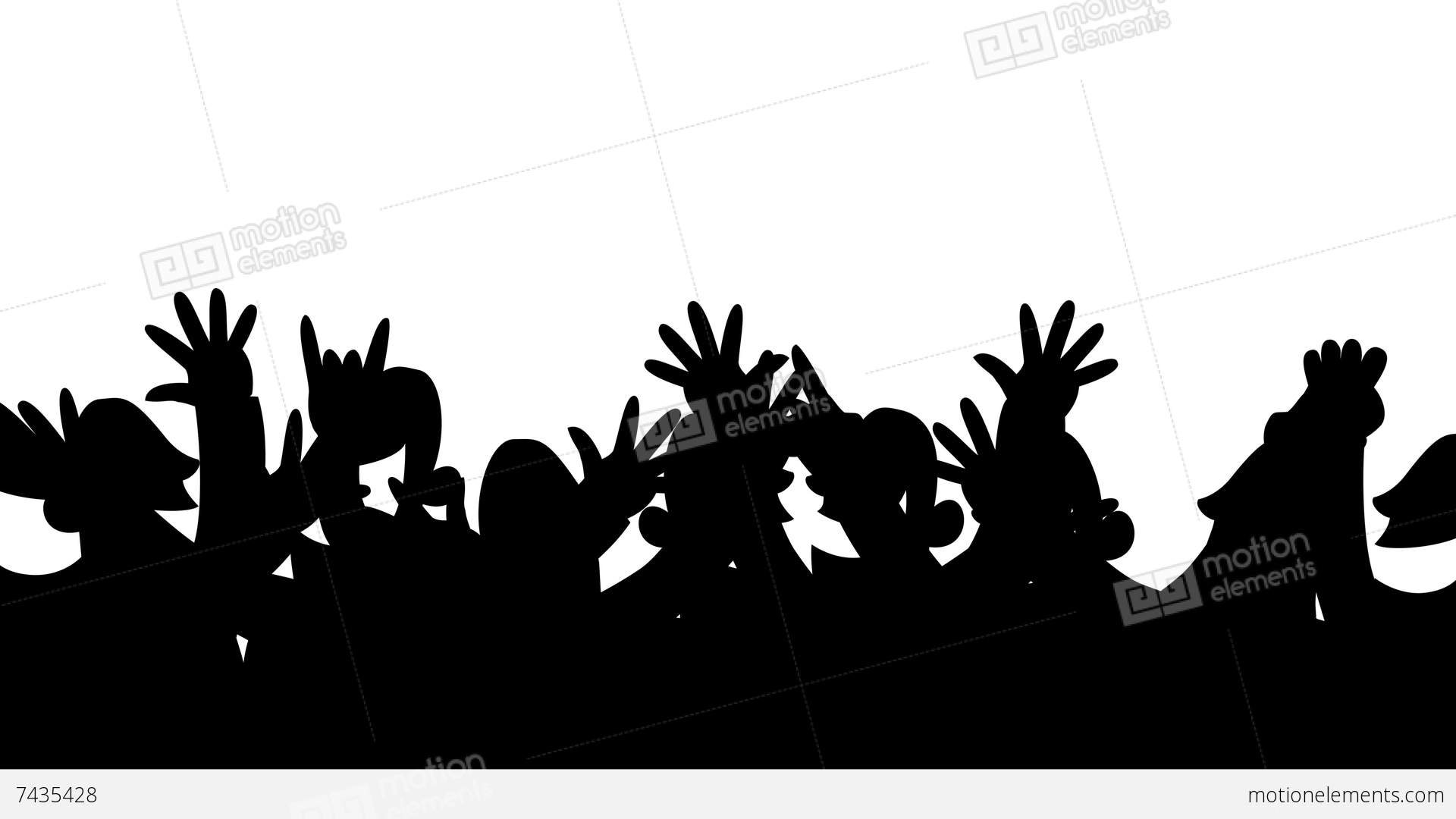 1920x1080 Cheering Crowd Silhouettes Looping Animation Stock Animation 7435428