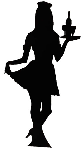 285x500 Waitress Lifesize Cardboard Cutout Partyrama.co.uk