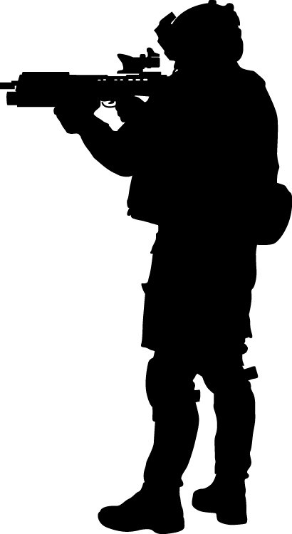 410x750 Wallhogs Haynes Military Soldier Iii Silhouette Cutout Wall Decal