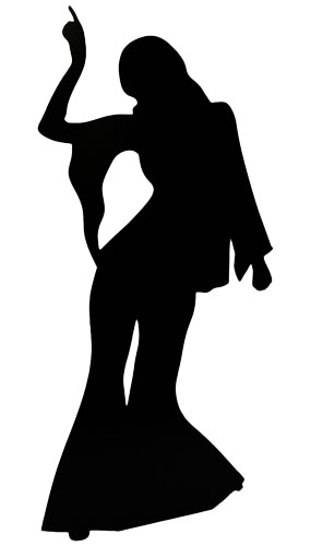 285x500 Female Disco Dancer Lifesize Cardboard Cutout Partyrama.co.uk