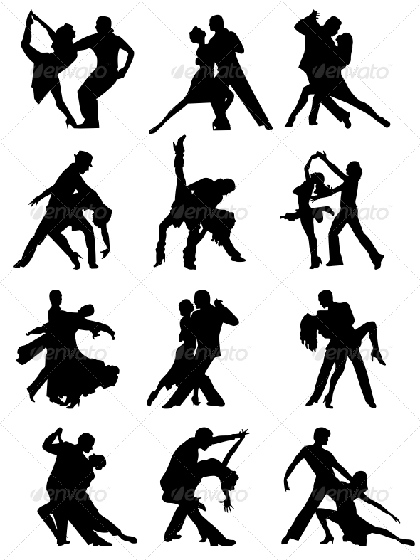 590x787 Set Of Silhouettes Of Dancing Couple By Sam2211 Graphicriver