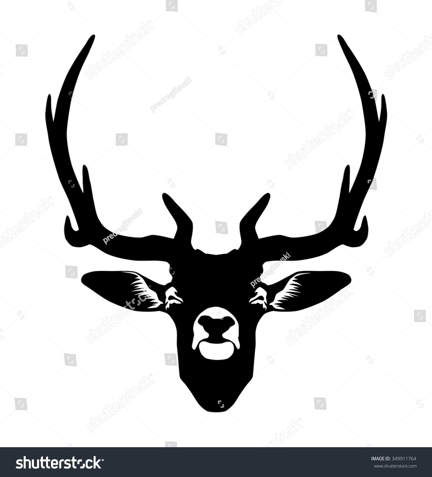 1449x1600 Deer Head Silhouette Free Download Clip Art On Bright Antlers