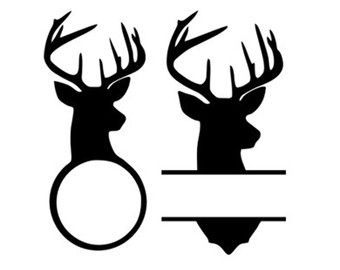 340x270 Deer Head Monogram Frame Svg Dxf File Instant Download Silhouette