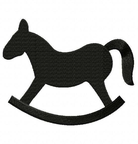 555x581 Free Rocking Horse Silhouette Embroidery Design, Free Download