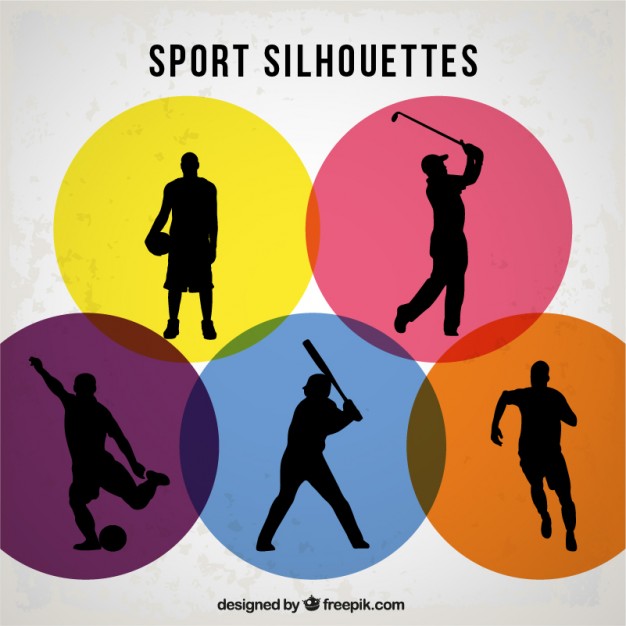 626x626 Sports Players Silhouettes Vector Free Download