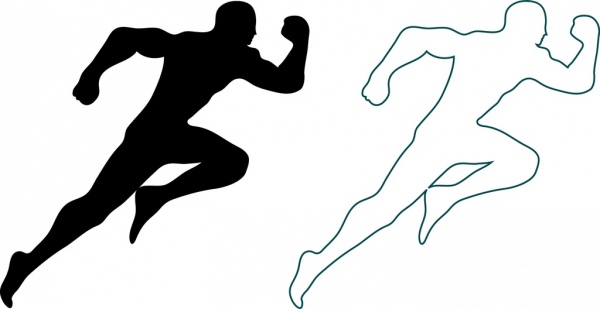 600x309 Athletic Icons Outline Silhouette Style Design Free Vector