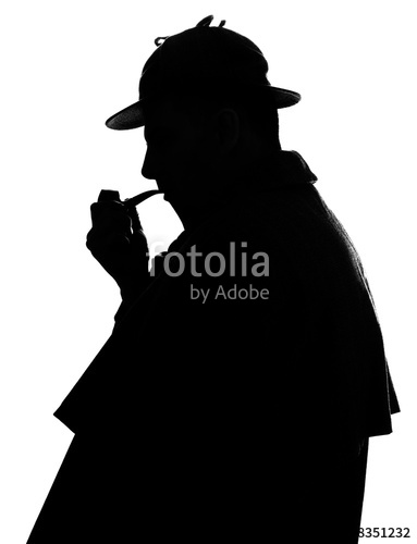 383x500 Sherlock Holmes Silhouette Famous Detective Stock Photo